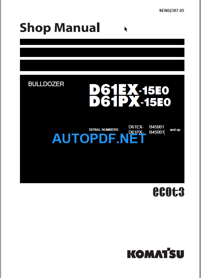 D61EX-15E0 D61PX-15E0 Shop Manual