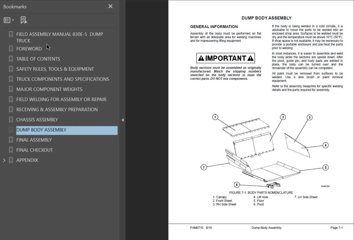 Komatsu 830E-5 Field Assembly Manual (A50100 - A50153)