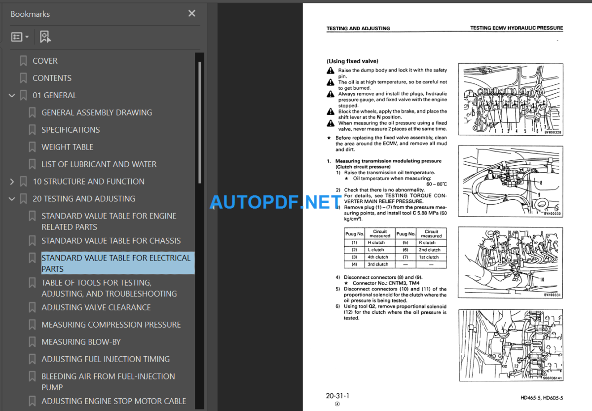 HD465-5 4626 and up HD605-5 1013 and up Shop Manual