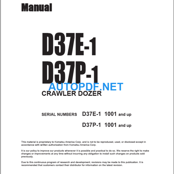 D37E-1 D37P-1 Shop Manual