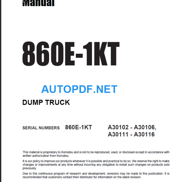 860E-1KT Shop Manual