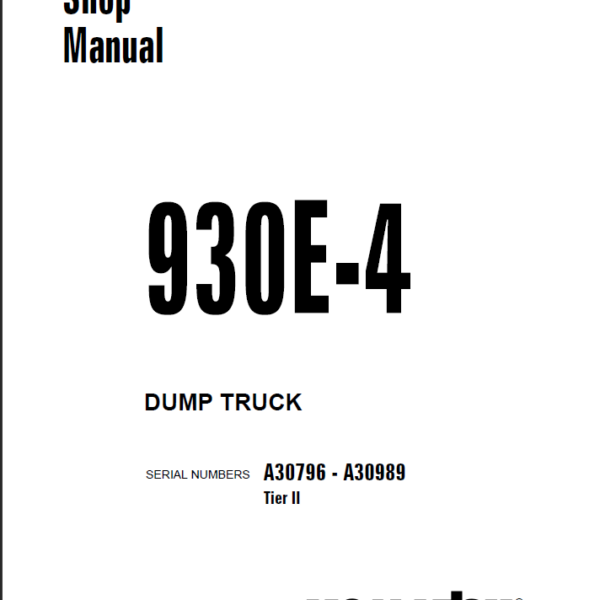 Komatsu 930E-4 (A30796 - A30989) Shop Manual