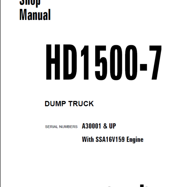 Komatsu HD1500-7 (A30001 & UP) Shop Manual