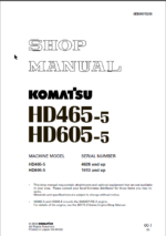 HD465-5 (4626 and up) HD605-5 (1013 and up) Shop Manual