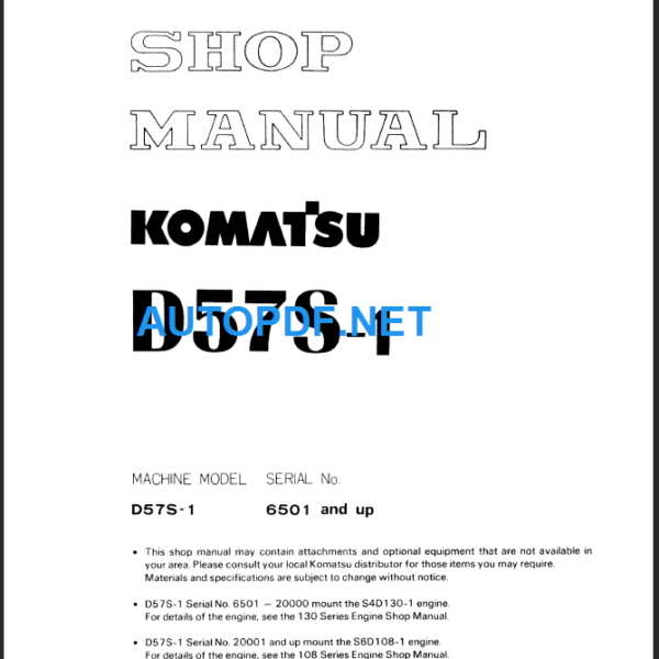 D57S-1 Shop Manual