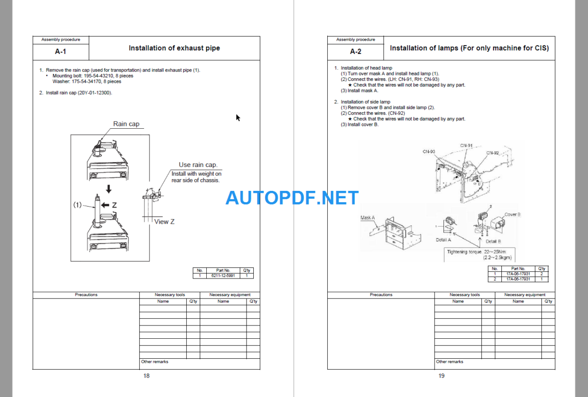 D355C-3 Field Assembly Instruction (15479 and up) (GEN00127-04)