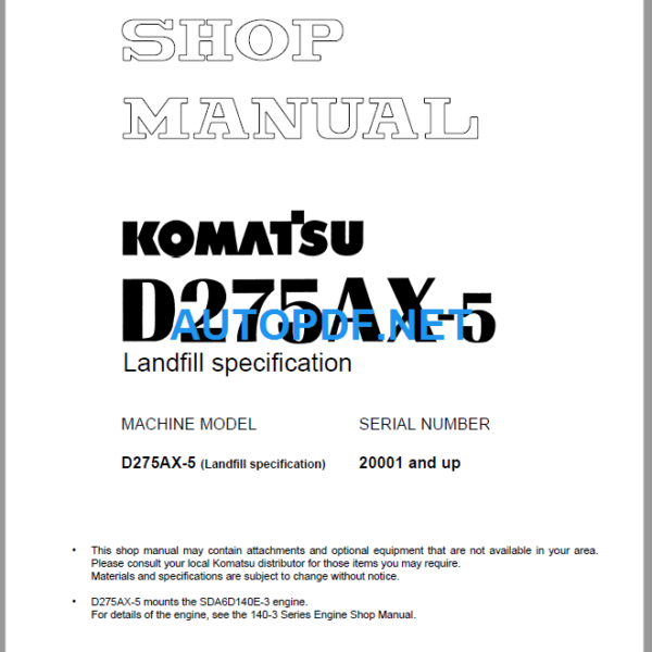 D275AX-5 Shop Manual