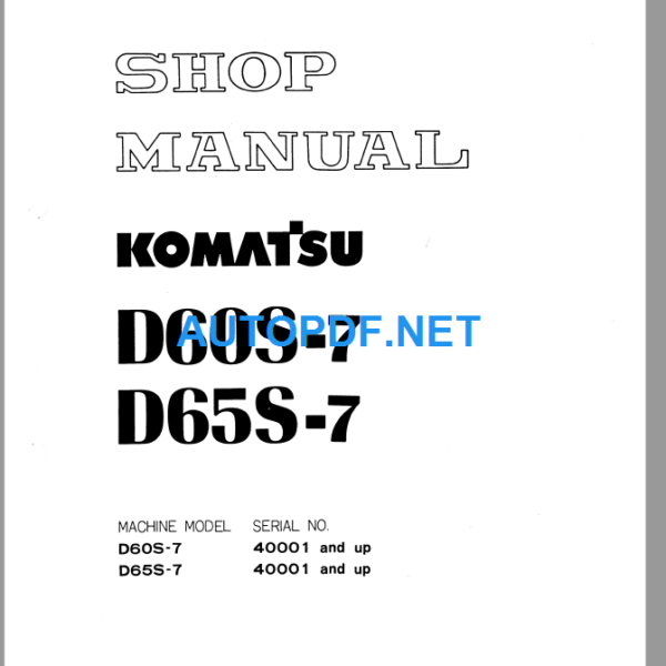 D60S-7 D65S-7 Shop Manual