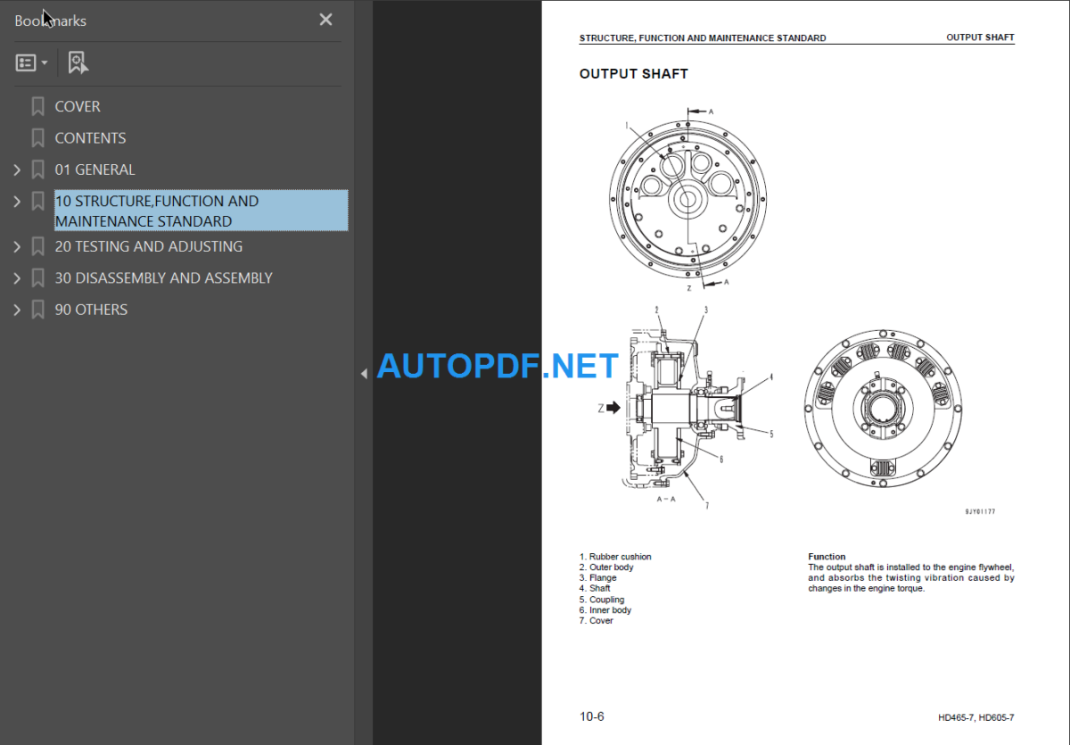 Komatsu HD465-7 HD605-7 Shop Manual