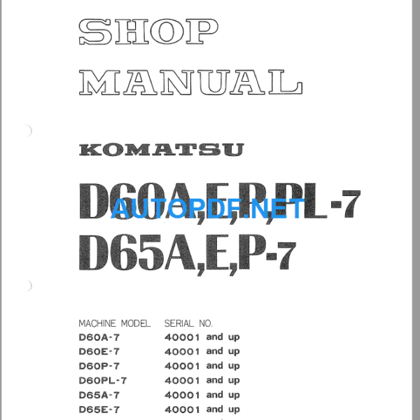D60AEPPL-7 D65AEP-7 Shop Manual