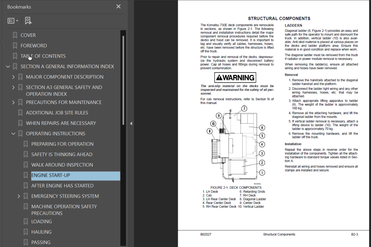 Komatsu 730E (A30552 - A30580) Shop Manual