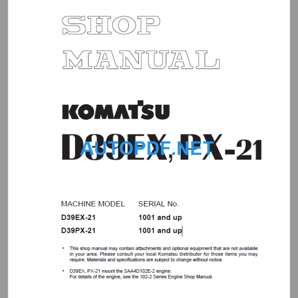 D39EXPX-12 Shop Manual