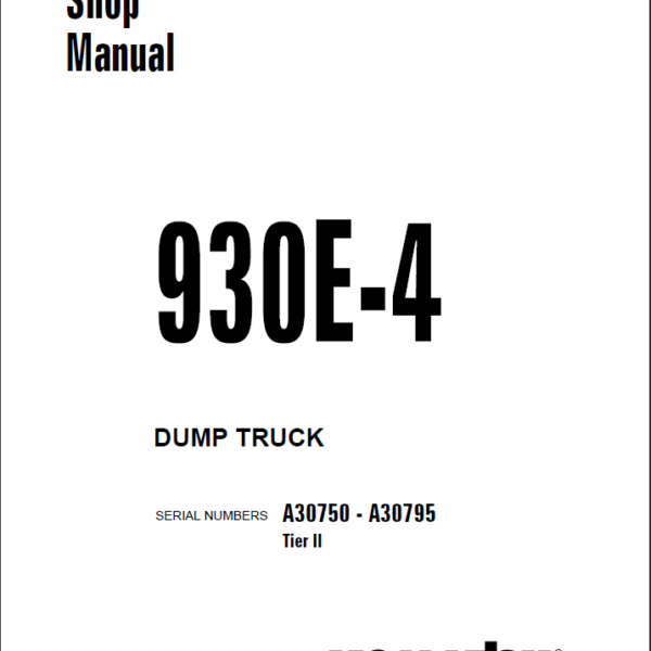 Komatsu 930E-4 (A30750 - A30795) (CEBM021804) Shop Manual