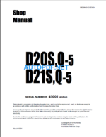 D20S Q-5  D21S Q-5 Shop Manual