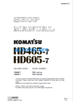 Komatsu HD465-7 HD605-7 7001 and up Shop Manual