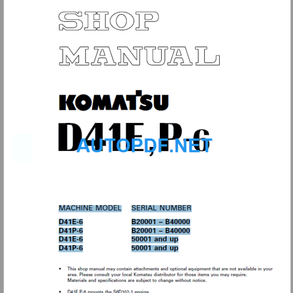 D41EP-6 Shop Manual