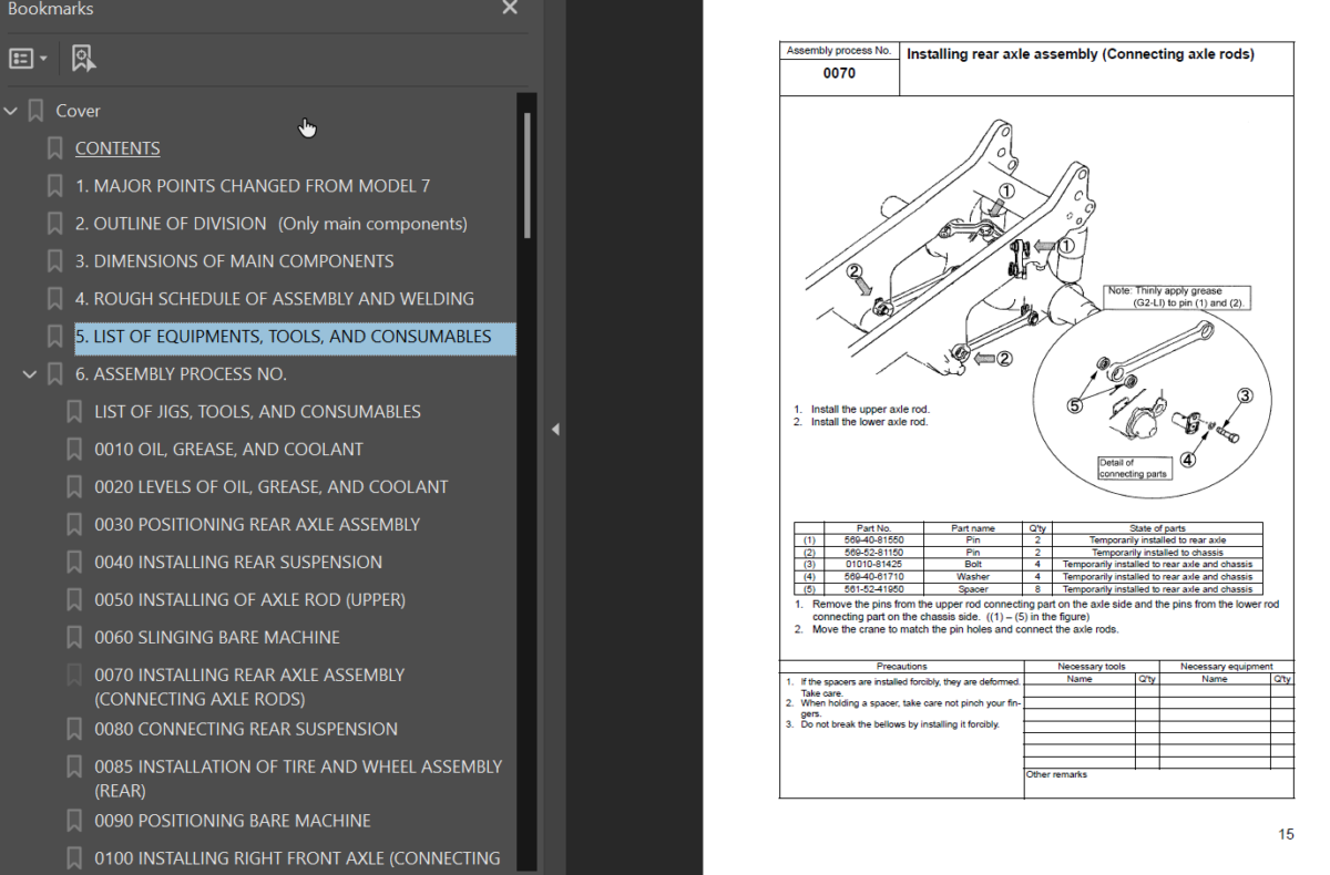 HD465-7R HD605-7R Field Assembly Instruction (15001 and up)