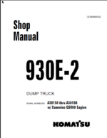 Komatsu 930E-2 (A30156 thru A30180 w Cummins QSK60 Engine) Shop Manual