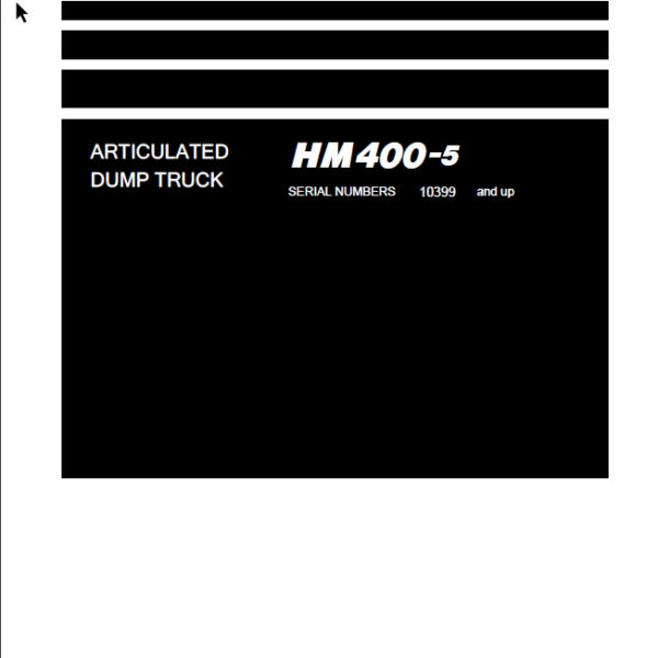 Komatsu HM400-5 Field Assembly Instruction