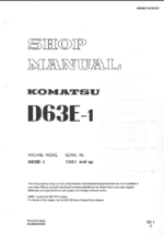 Komatsu D63E-1 Shop Manual