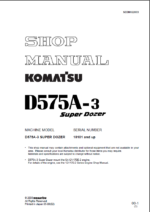 Komatsu D575A-3 SUPER DOZER Shop Manual