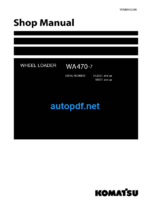 WA470-7 H52051 and up 10001 and up Shop Manual