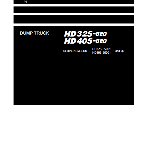 Komatsu HD325-8E0 HD405-8E0 Field Assembly Instruction