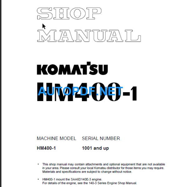 HM400-1 Shop Manual