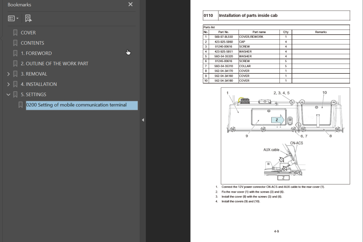 HD465-8 HD605-8 Field Assembly Instruction (30001 and up) (GEN00225-00)