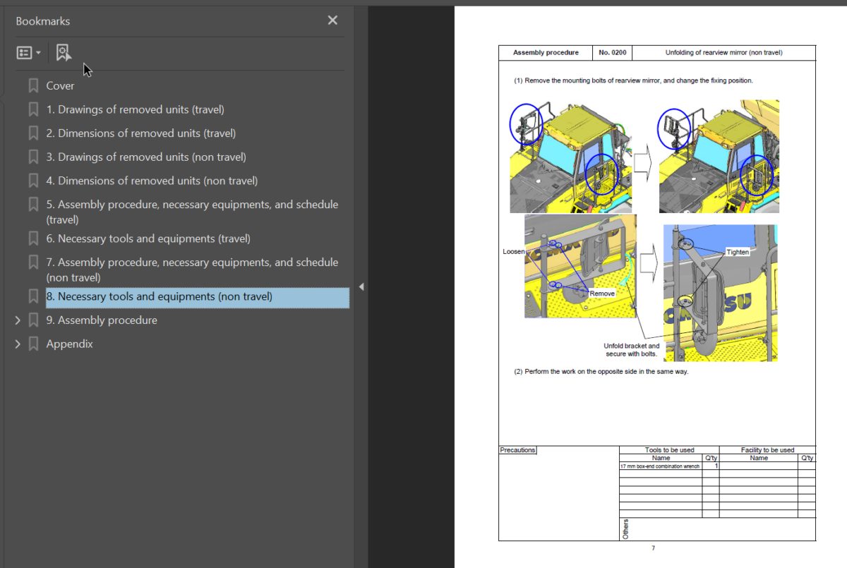 Komatsu HM400-5 Field Assembly Instruction