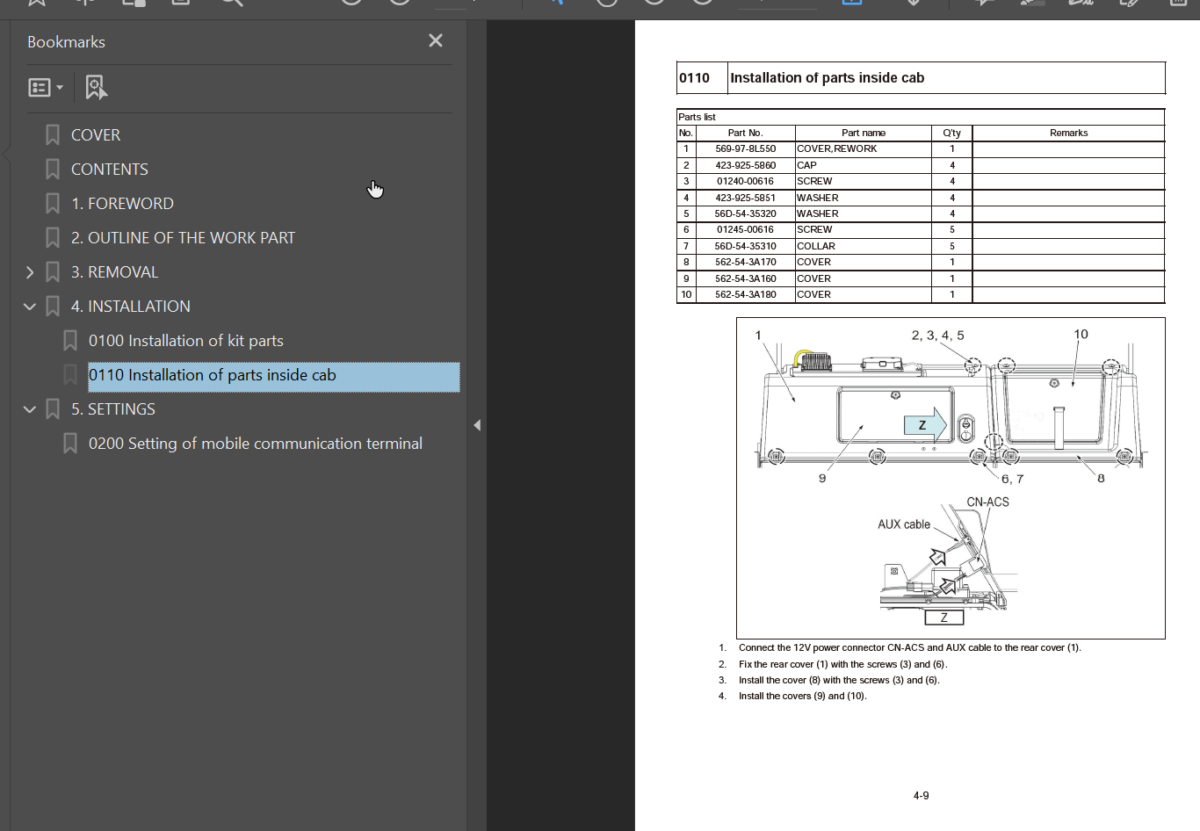 HD465-8 HD605-8 Field Assembly Instruction (30001 and up) (GEN00225-00)