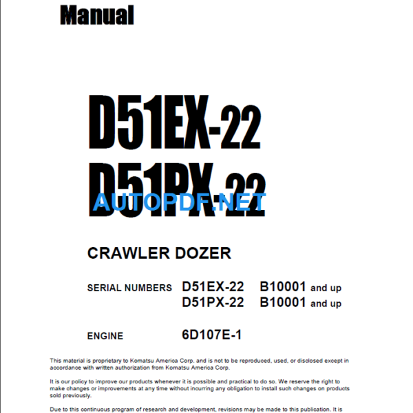 D51EX D51PX-22 Shop Manual