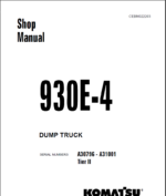 Komatsu 930E-4 (A30796 - A31001 TIER II) Shop Manual