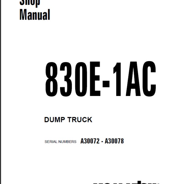 Komatsu 830E-1AC (A30072 - A30078) Shop Manual