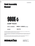 Komatsu 980E-5 Field Assembly Manual (980E-5 A50003 and up)