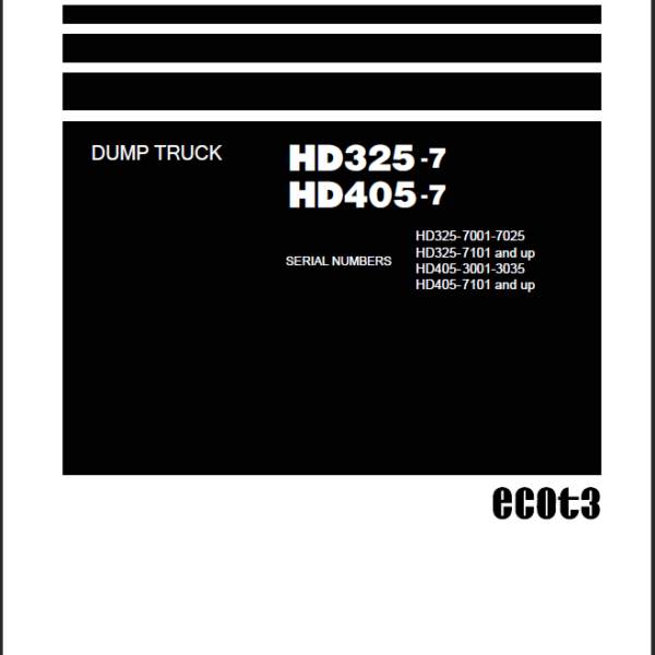 Komatsu HD325-7 HD405-7 Field Assembly Instruction