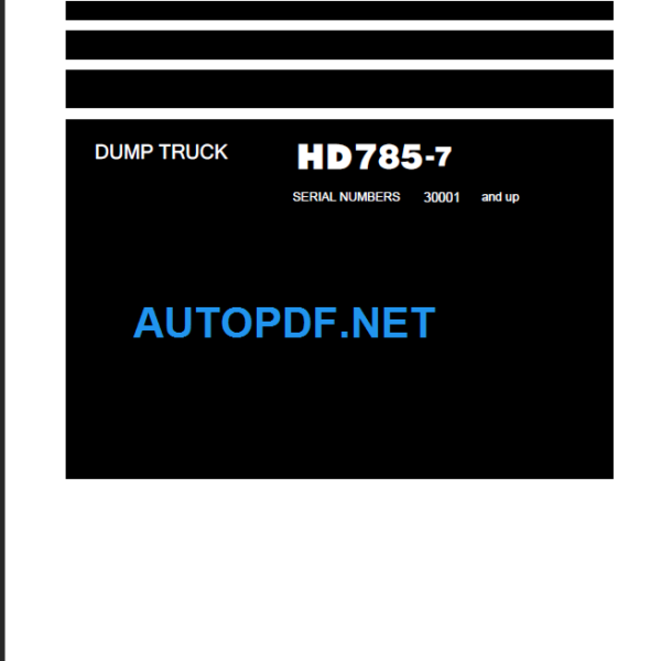 HD785-8 30001 and up Shop Manual