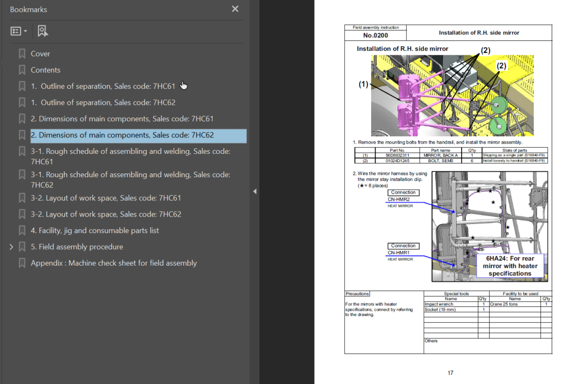 Komatsu HD465-8 HD605-8 Field Assembly Instruction (30001 and up)