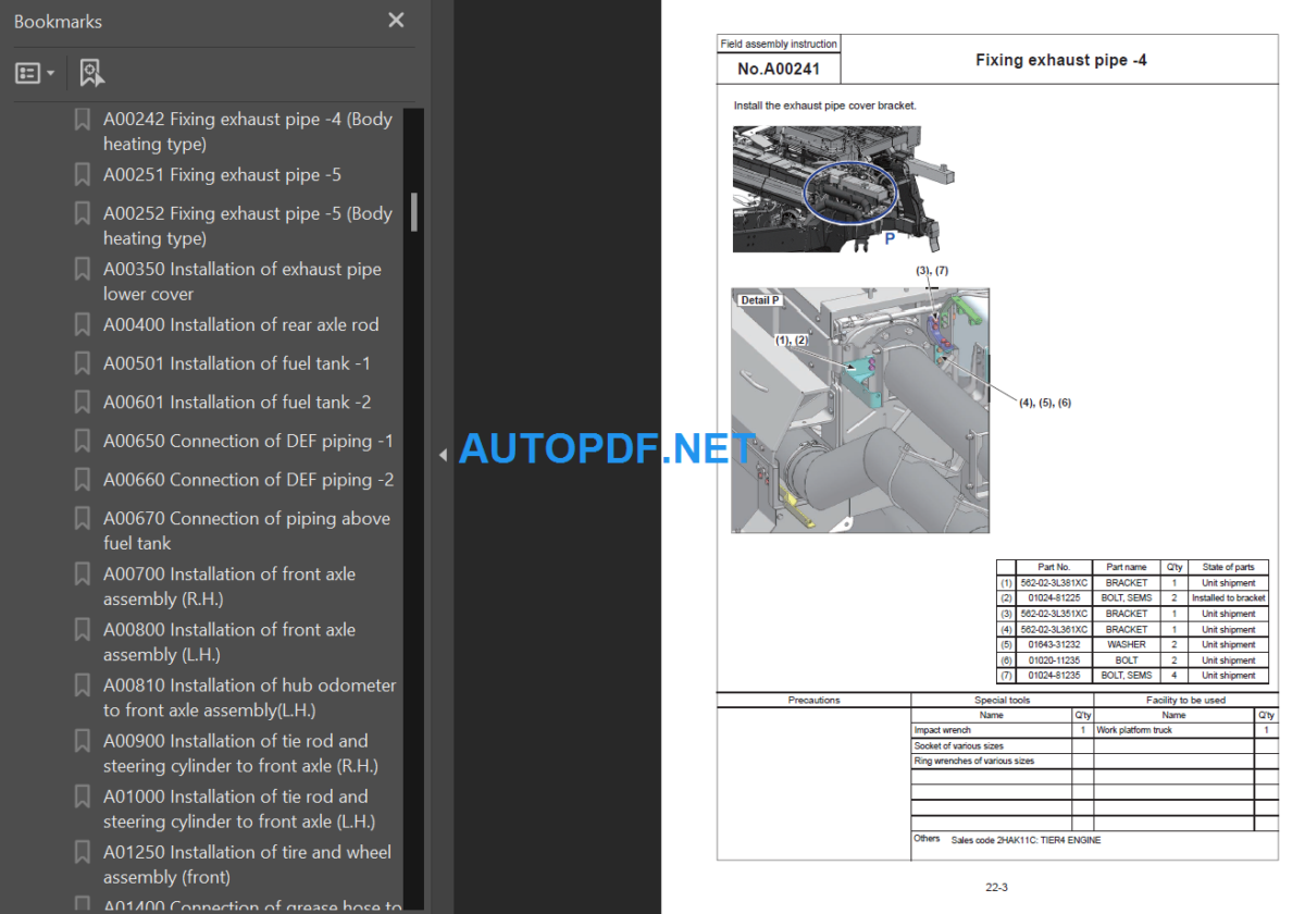 Komatsu HD1500-8E0 (SERIAL NUMBERS 85001 and up) Shop Manual