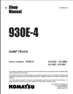 Komatsu 930E-4 (A31832 - A31869 A31881 A31891) Shop Manual