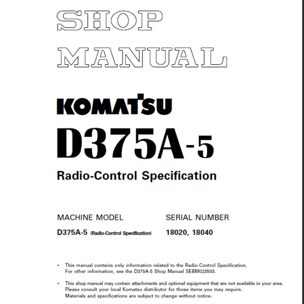 D375A-5 (18020 18040) Shop Manual