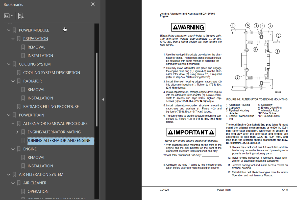 Komatsu 830E (A30625 thru A30649) Shop Manual