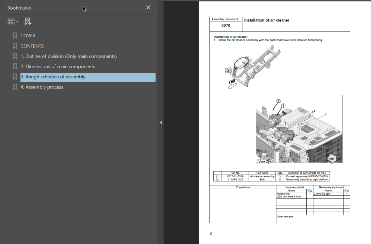 HD785-7 Field Assembly Instruction (8393 and up)