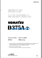 Komatsu Dozer D375A-2 Shop Manual