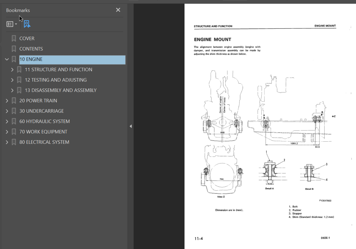 Komatsu D63E-1 Shop Manual