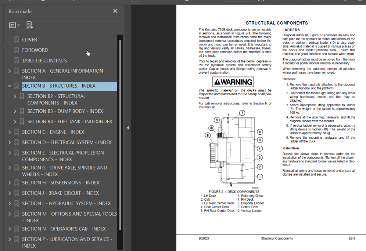 Komatsu 730E (A30427 - A30538) Shop Manual