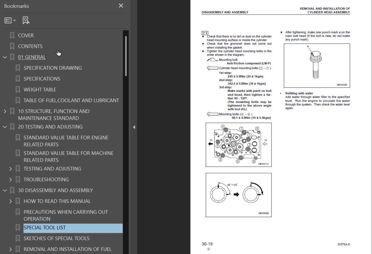 Komatsu D375A-5 Shop Manual