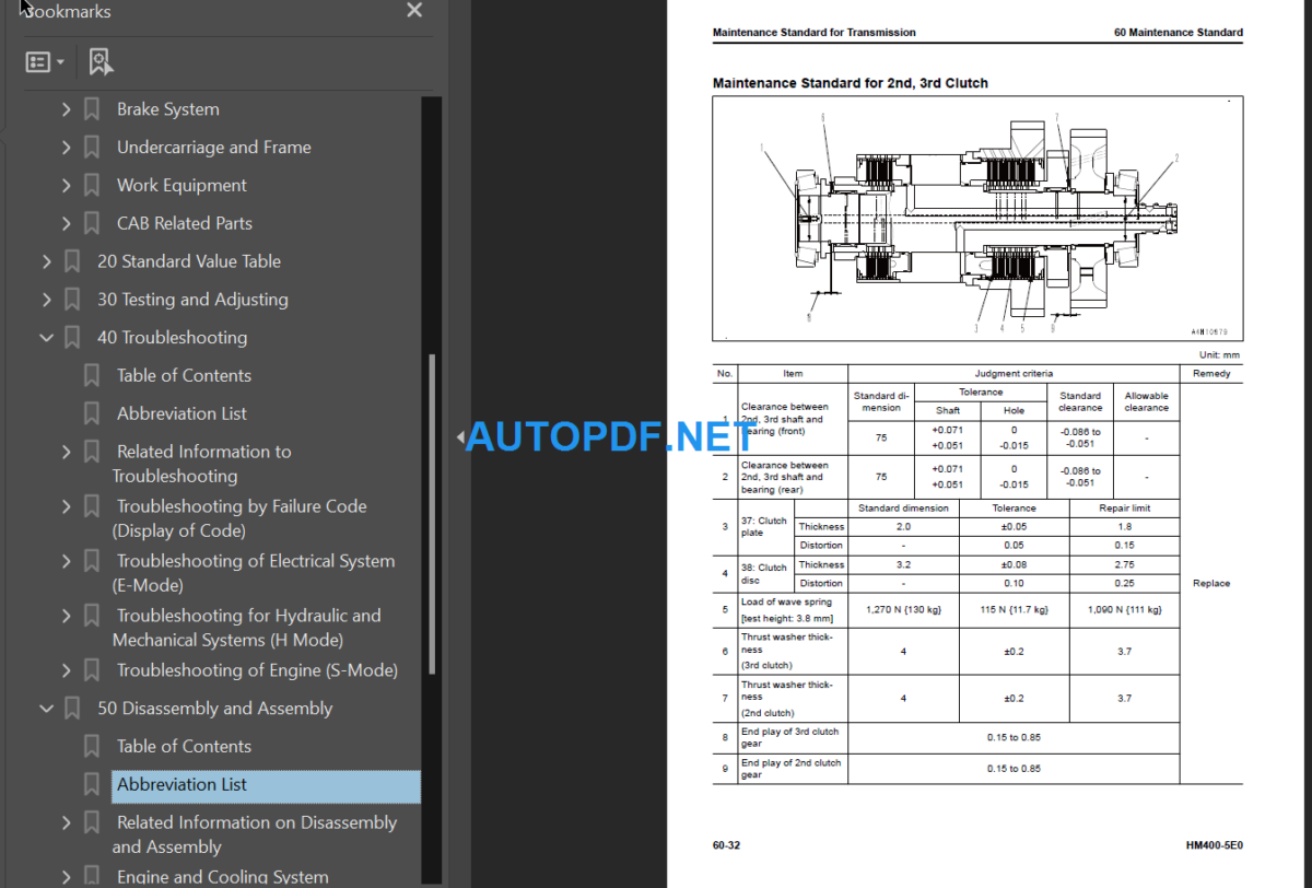 HM400-5E0 Shop Manual