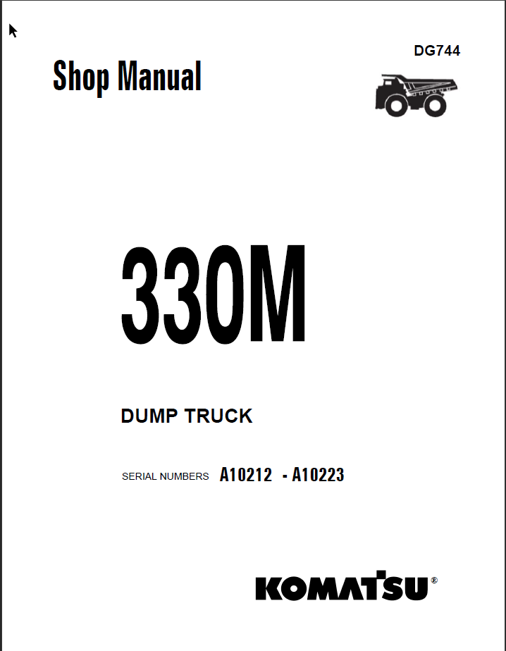 Komatsu 330M (A10212 - A10223) Shop Manual