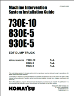 Komatsu 730E-10 830E-5 930E-5 Machine Intervention System Installation Guide Shop Manual